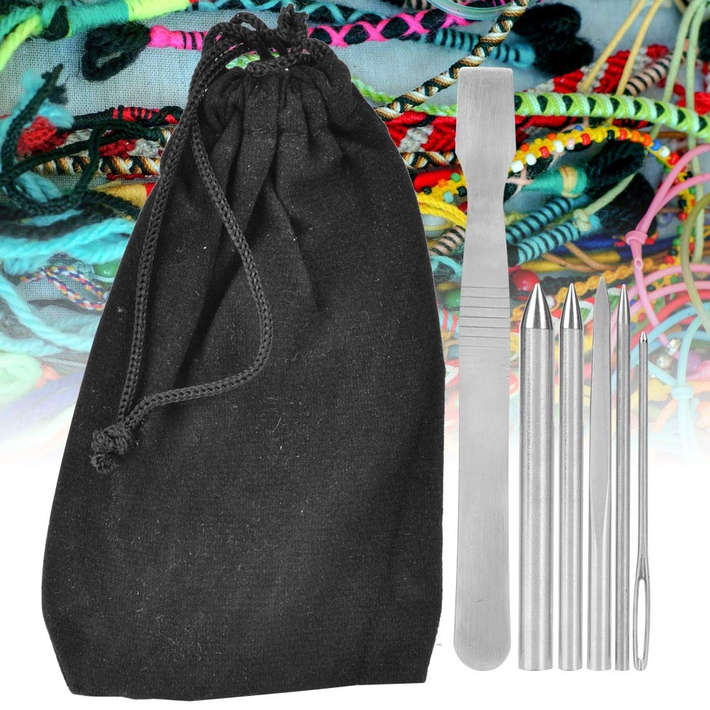 6Pcs Set Stainless Steel Paracord Weaving Stitching Lacing Needles Set Bracelet Knitting DIY Tool Lacing Leathercraft Needle for Paracord