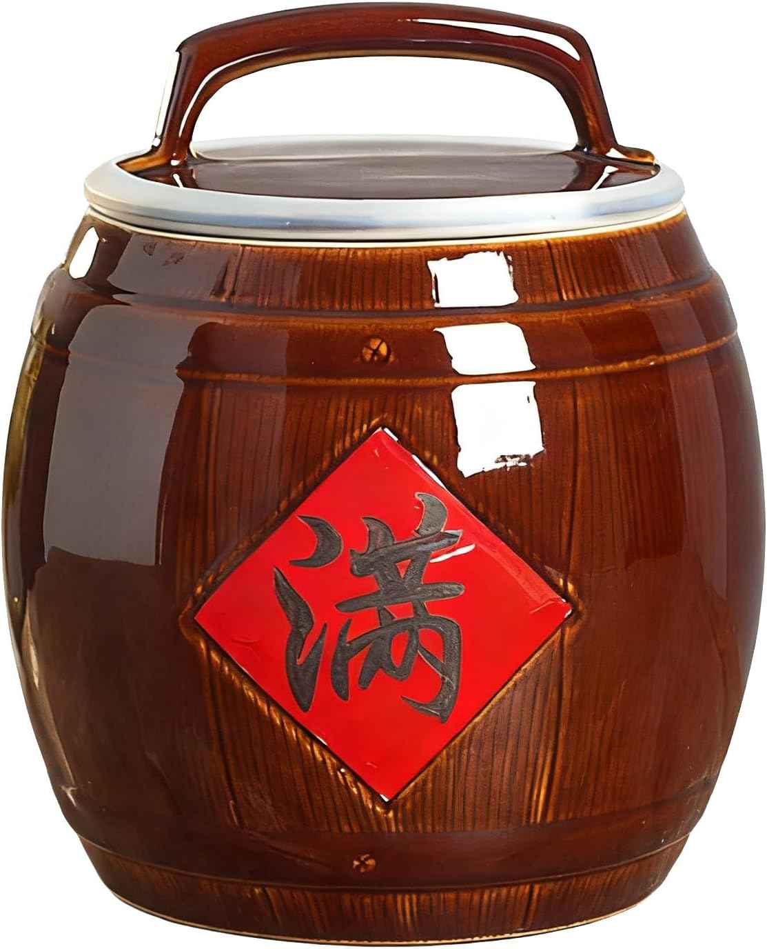 Ceramic Rice Container with Lid 11lb 22lb 33lb 55lb Food Airtight Storage Jar Household Ceramic Sealed Rice Storage Tank Large-Capacity Rice Pot Food Dispenser for Rice Flour Sugar Baking Supply(11lb)