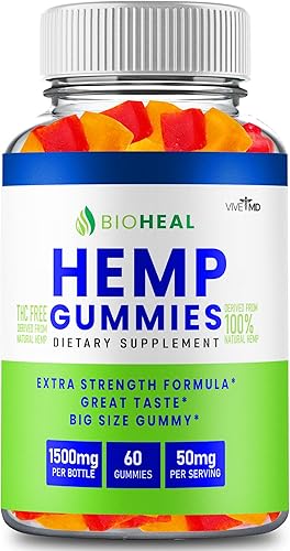 BioHeal - Gomitas de cáñamo Fórmula oficial Suplemento de gomitas de cáñamo Bio Heal para mayor fuerza con pectina, ácido cítrico, citrato de