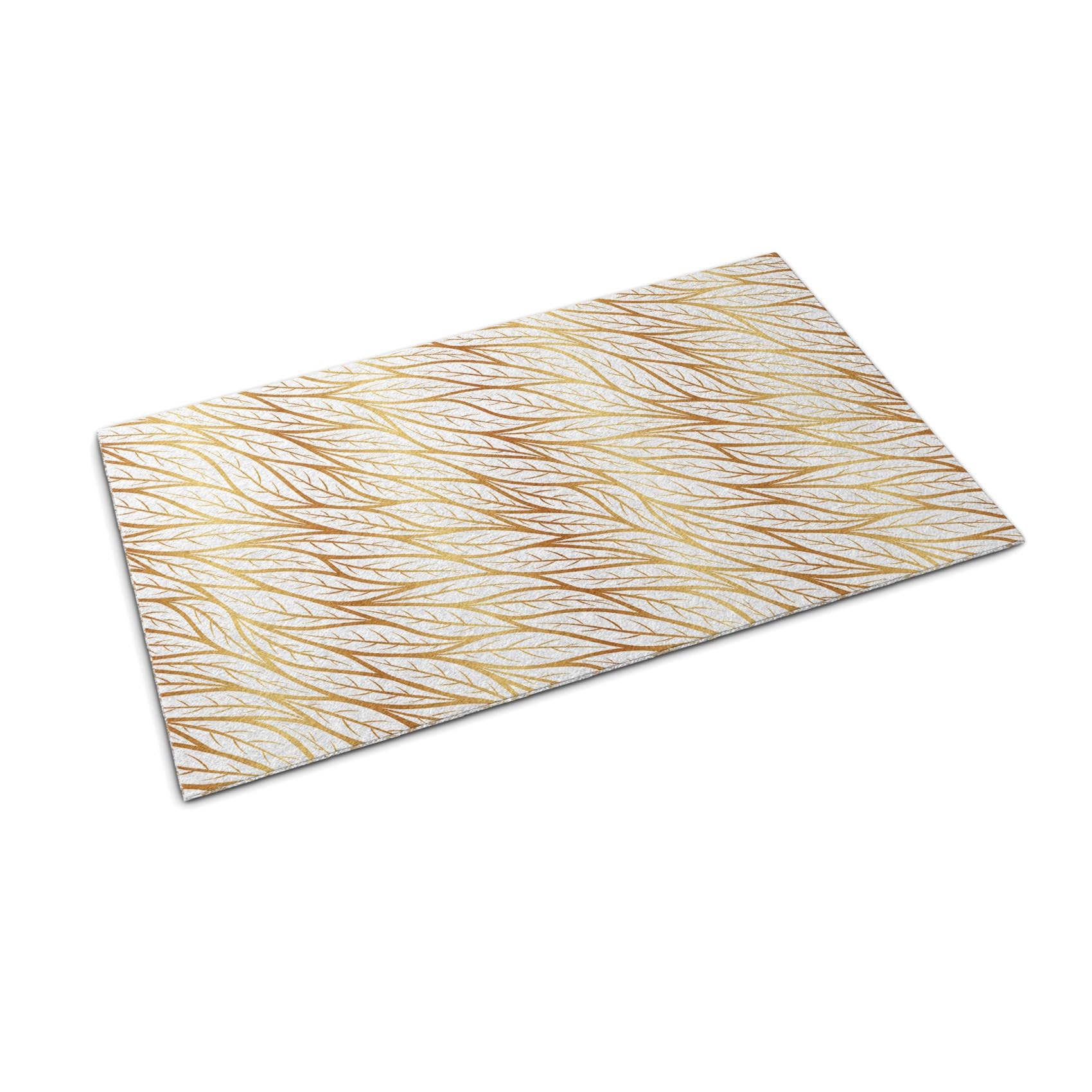 Tapis antifatigue grand format paillasson resistant de maison Tulup feuilles d'or