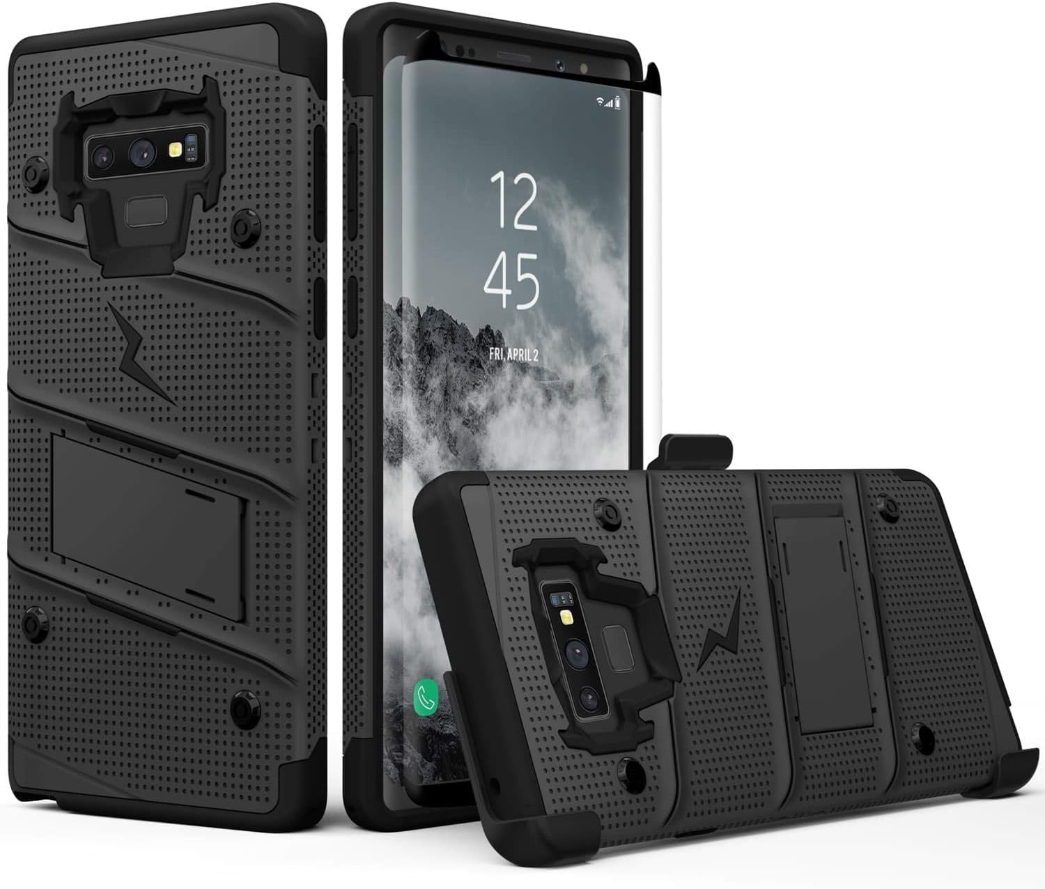 Zizo Compatible for Bolt Series with Military Grade Drop Tested and Tempered Glass Screen Protector for Samsung Galaxy Note 9