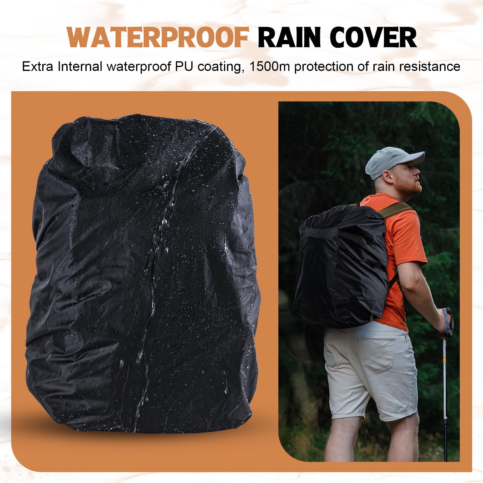 Goture Angelrucksack mit 4 Angelboxen, 78L 600D wasserabweisender Angelrucksack mit Kühler, Rutenhalter, 8 Ködertaschen, Regenschutz, große Angeltasche, Aufbewahrung, Ausrüstungstasche für Camping