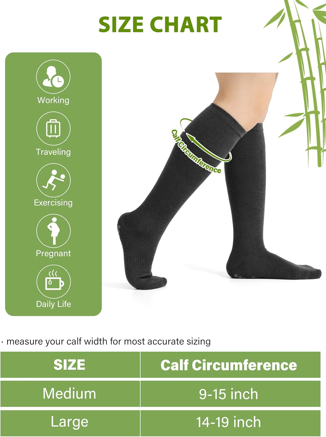 2 Pcs Soft Knee High Long Socks for Women&Men Compression Socks for Pregnancy Travel Sports