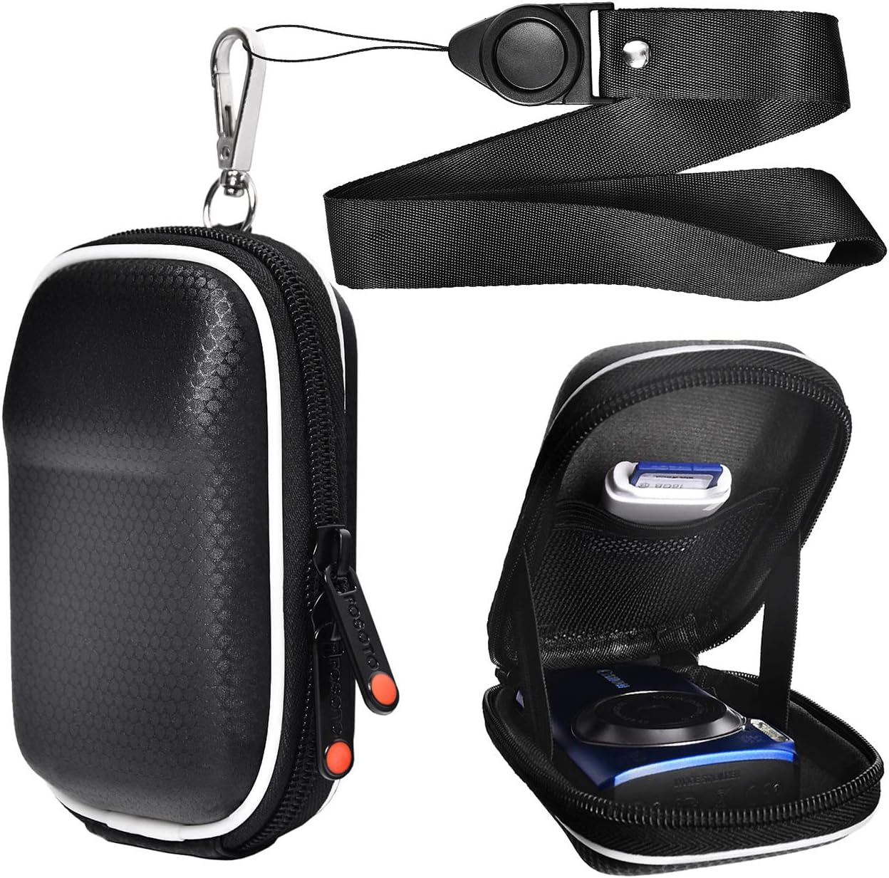 FOSOTO Hard Anti-Shock Camera Case Compatible for Sony W800 WX500 WX350 RX100M7 RX100V HX90, Canon PowerShot SX740 SX720 SX620 G9 X, Nikon W100 A900,Panasonic DMC-TZ80 TZ70