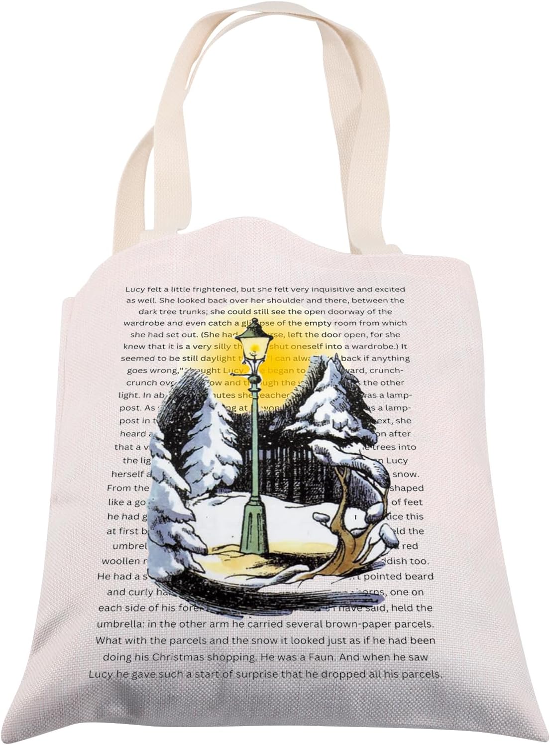 CMNIM Narnia Lamp Post Tote Bag Fantasy Inspired Book Lovers Literature Shopping Bag Bookish Book Nerd Gift - Image 5