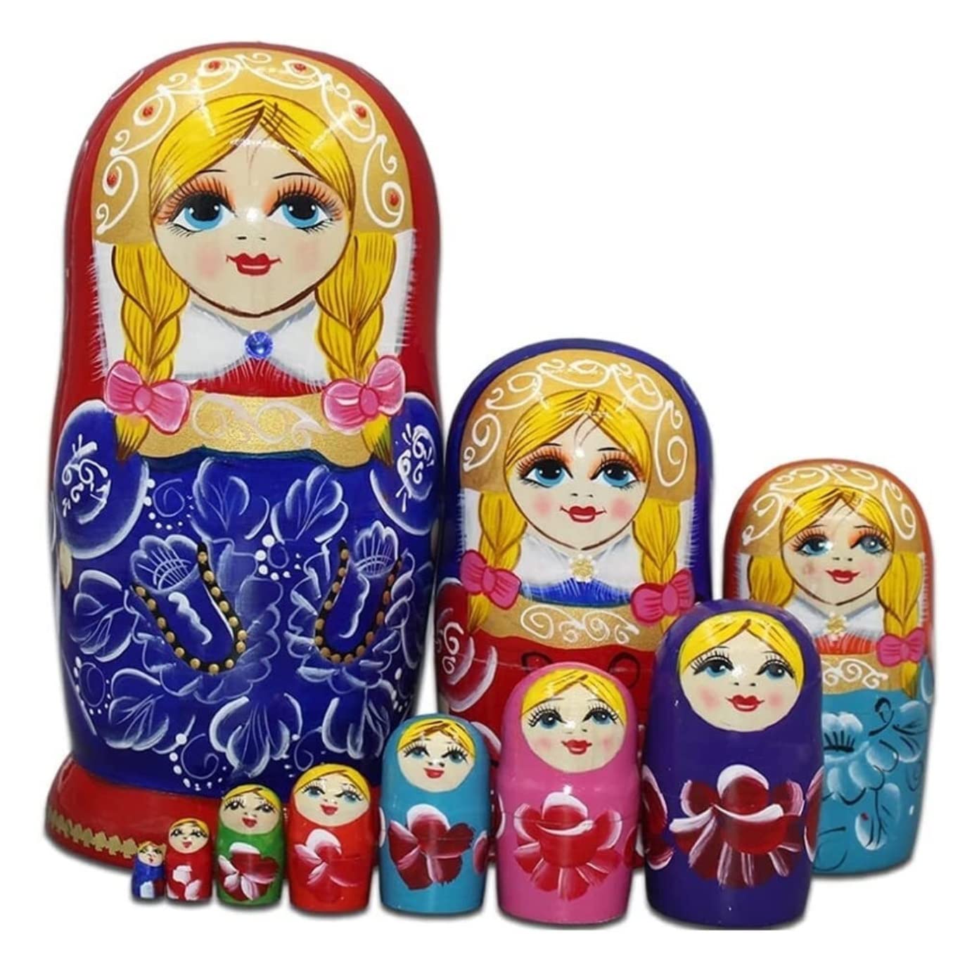 Matryoshka Dolls Nesting Dolls Russian Dolls Nesting Doll Set 10PCS Matryoshka Hand Painted Wishing Dolls Desktop Decor Nested Set Russian Nesting Dolls Stacking Dolls
