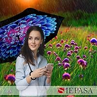 Vista 190 de SIEPASA Paraguas invertido invertido de 49/56 pulgadas, doble toldo extra grande, ventilado, resistente al viento, impermeable, paraguas de golf