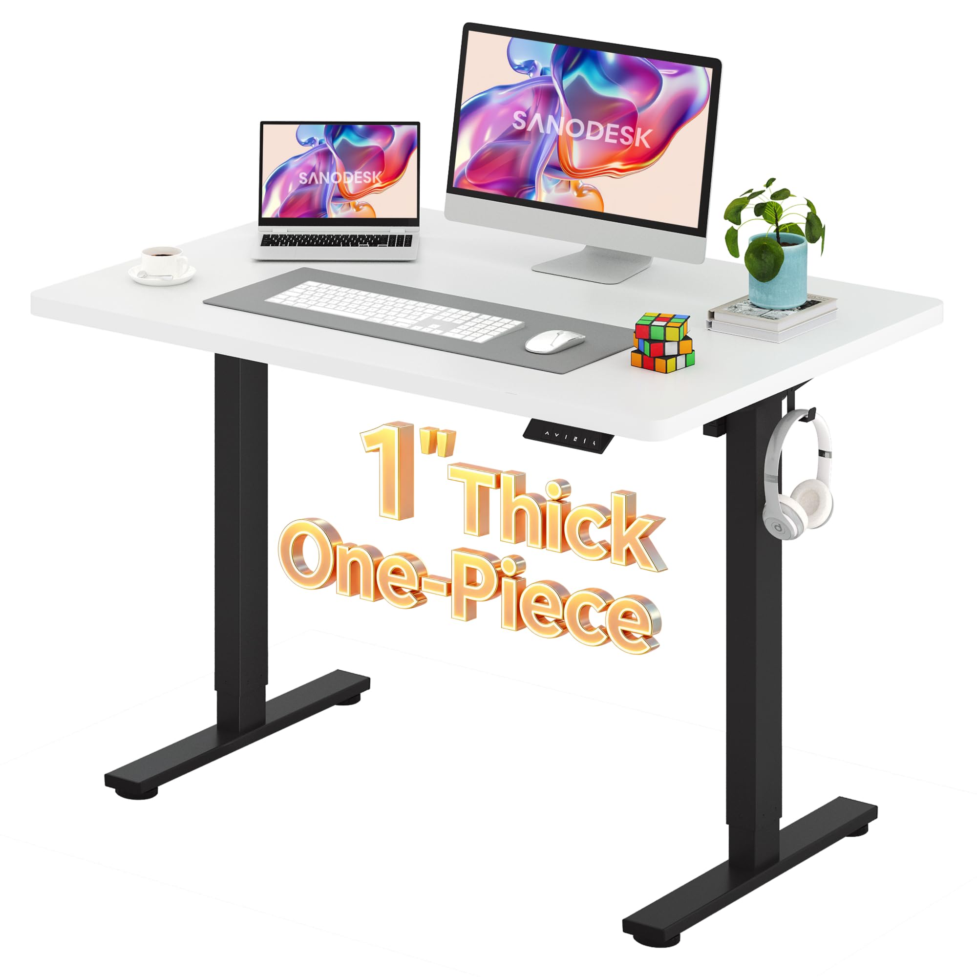 SANODESK One-Piece 1'' Thick Height Adjustable Standing Desk 48''x30''