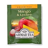 Vista 3 de Ahmad Tea Mango & Lychee Flavored Green Tea with Fruit Pieces, 20 Count, Pack of 6