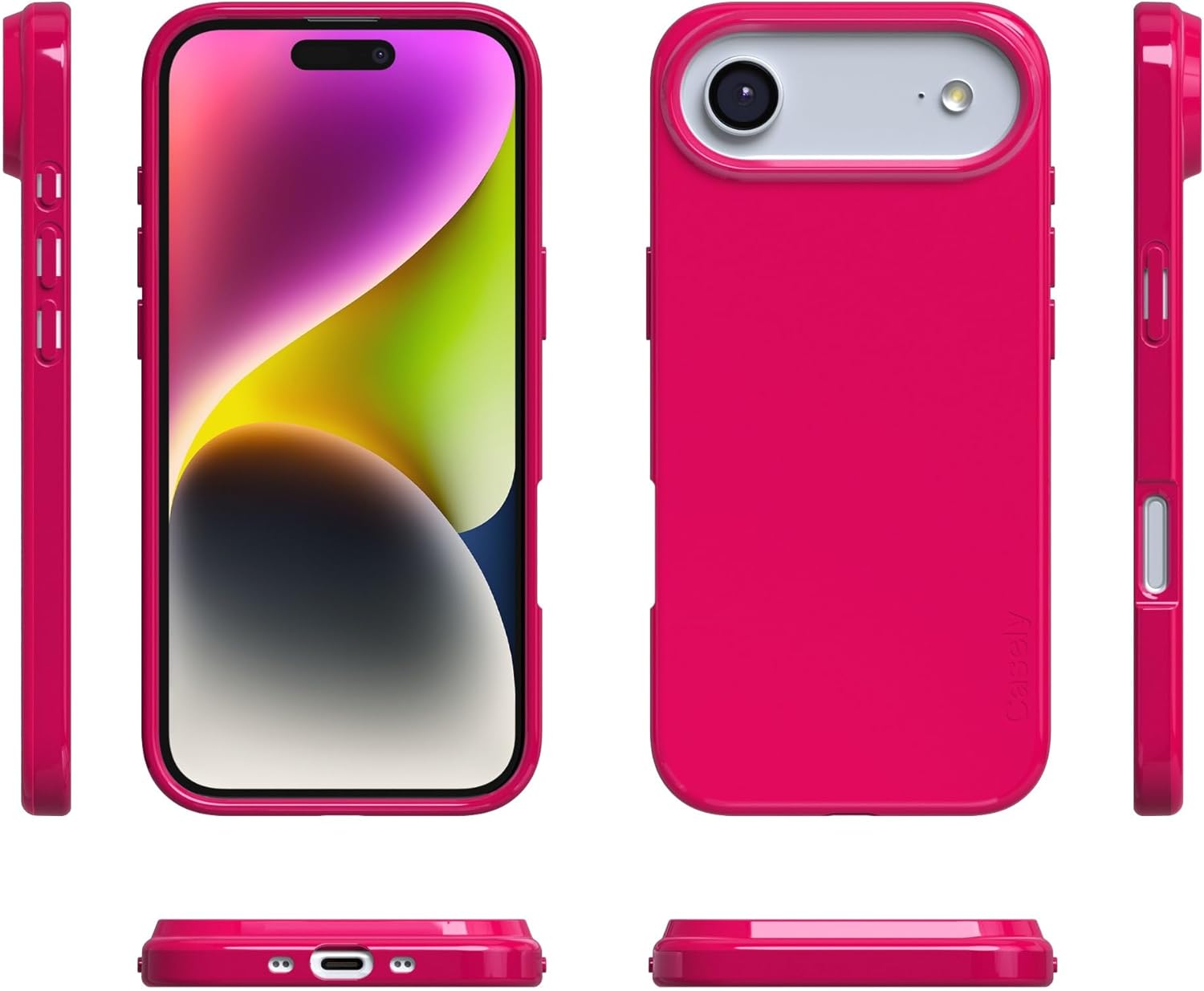 Casely iPhone 17 Air Case | Think Pink | Solid Neon Pink | Compatible with MagSafe | Classic Ultra Slim Design