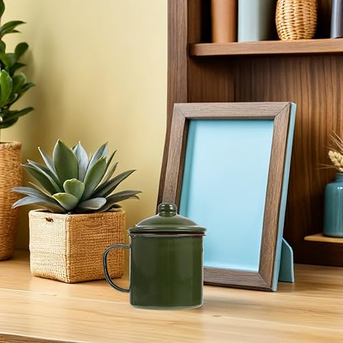 Miniatura 6 de jojofuny 2 tazas esmaltadas con tapa, versátiles tazas de café y jugo para acampar al aire libre, senderismo y uso doméstico, ocasiones ligeras