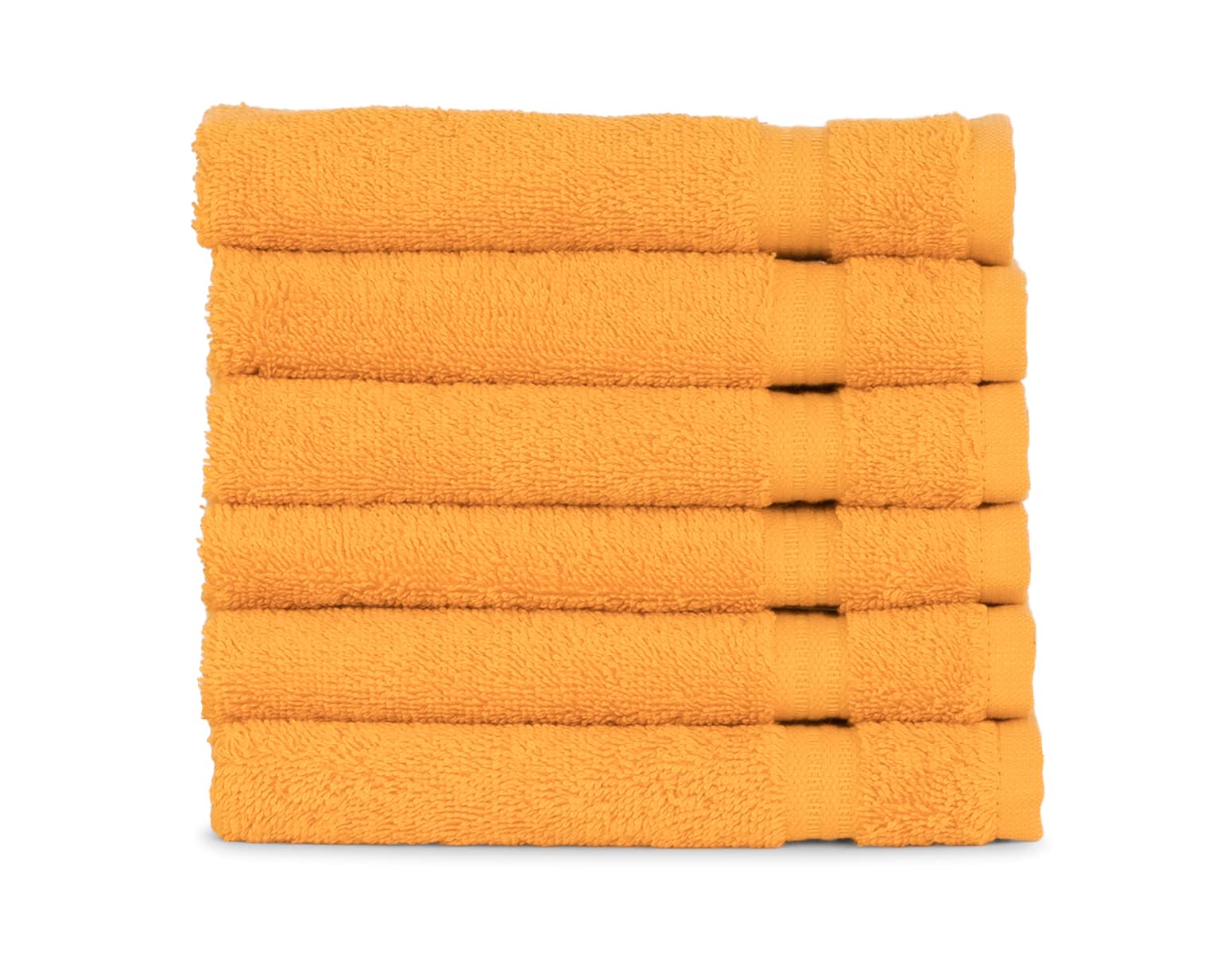 TowelSelections Soft and Absorbent Towels Cotton for Bathroom Hotel Shower Spa Gym 4 Washcloths Marigold