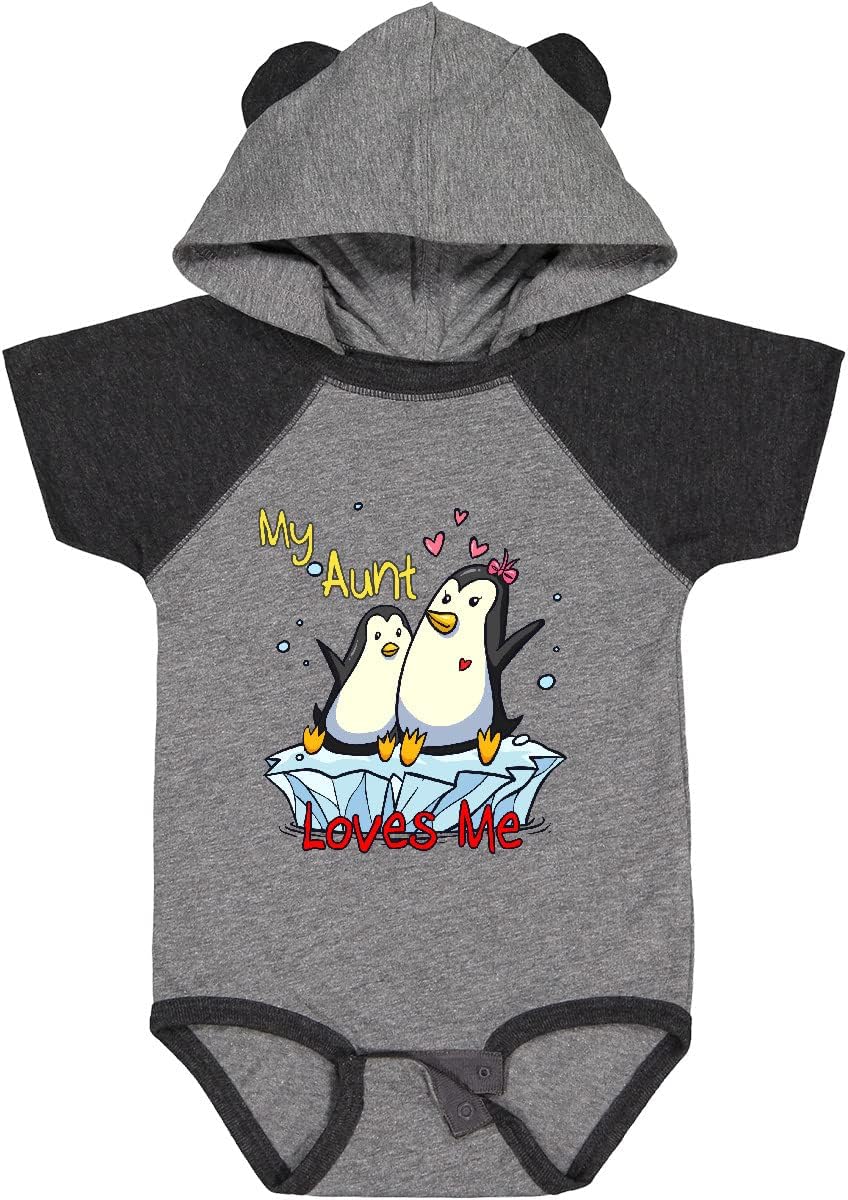 inktastic My Aunt Loves Me Penguin Baby Bodysuit