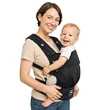 Baby Carrier with Lumbar Support, Cozy Baby Carrier Newborn to Toddler with Adjustable Seat Size, Ergonomic Infant Carrier with 3-Way Carry, Front Facing Toddler Hodler Carrier for Mom & Dad, Black