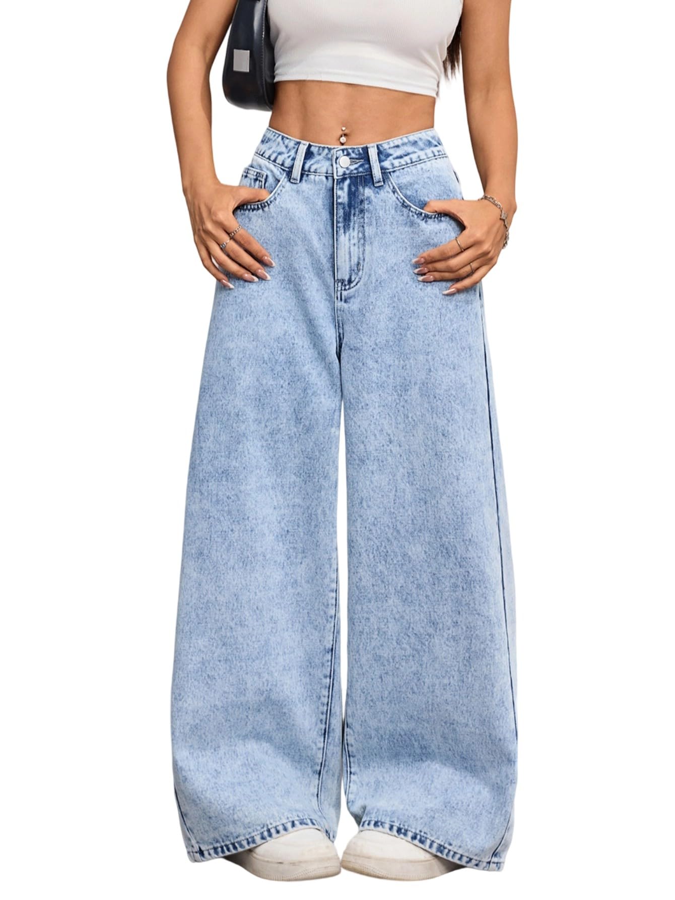 Baggy Jeans for Women Wide Leg Denim Pants Fashion Loose Fit Y2k Relaxed Streetwear