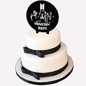 K Pop Boy Band Group Army Vest Logo Cake Topper 6 Inch Round Circle 2 Sided Centerpiece Different Images Kpop South Korean Boy Band Jin Suga J Hope Rm Jimin V Jungkook 1