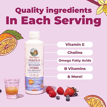 MaryRuth's Prenatal & Postnatal Multivitamin Liposomal, Vegan, 30 Servings