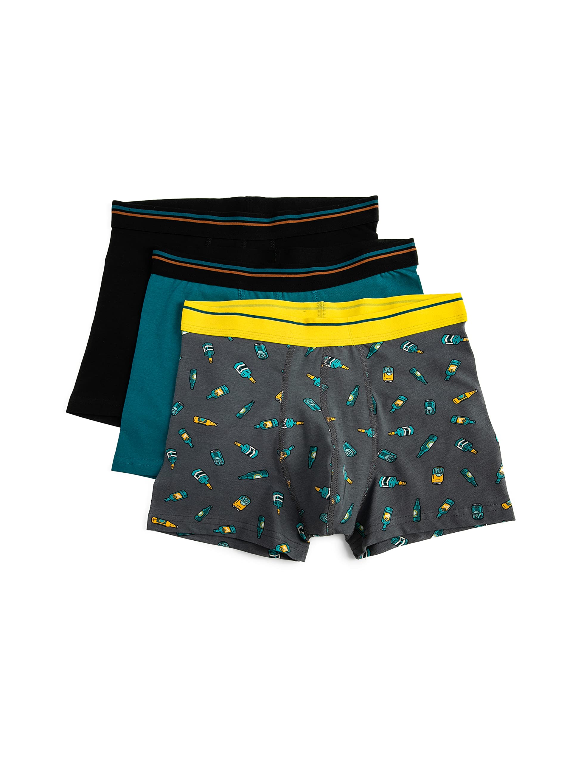 Erkek 3'lü Boxer Seti Eğlence Baskılı Beli Lastikli Pamuklu