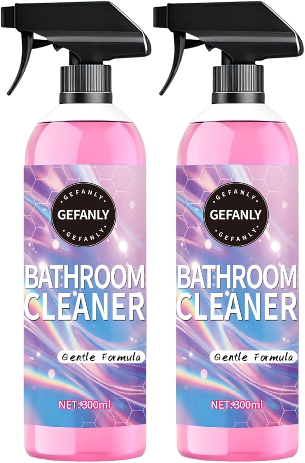Gefanly Bathroom Cleaner, 20 Fl Oz Powerful Pink Bathroom Cleaner Spray, Bathrooms Descaler Foam Cleaners for Sink Tub Floor Tile (2pcs)