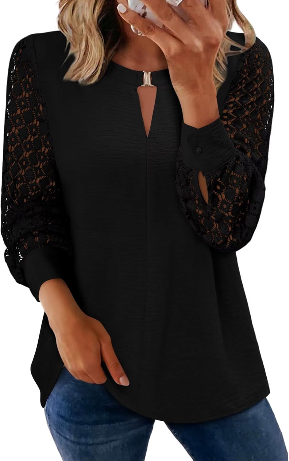 KISSMODA Womens Fashion Blouse Long Sleeve Casual Tunic Solid Basic Top Soft Breathable Tunic Tops 2026 Fall Trendy S-XXL - Image 3