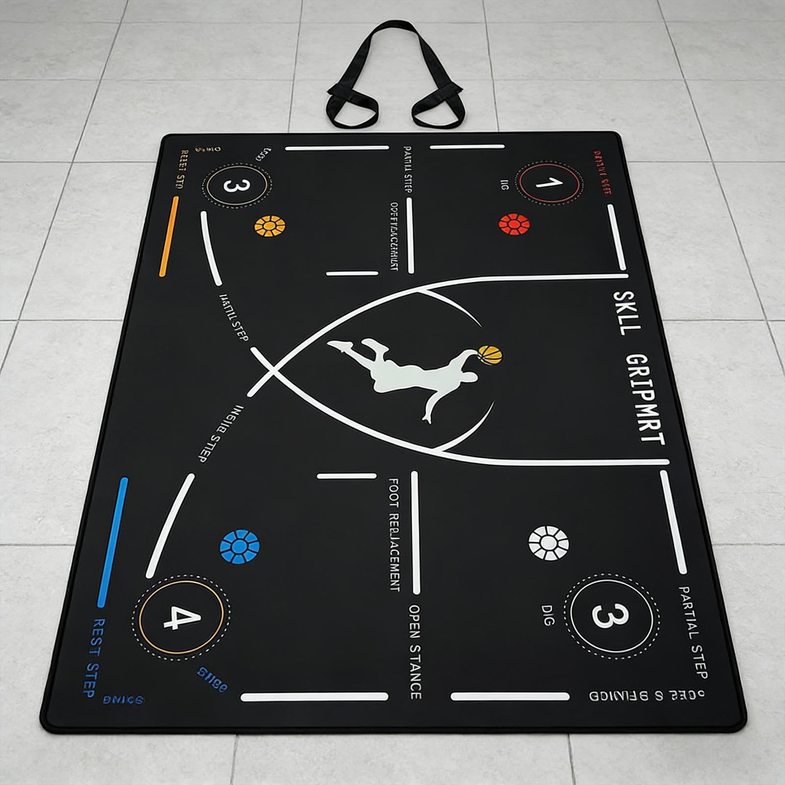 Alfombrilla de Dribbling de Baloncesto Tapete de Ejercicio Portátil y