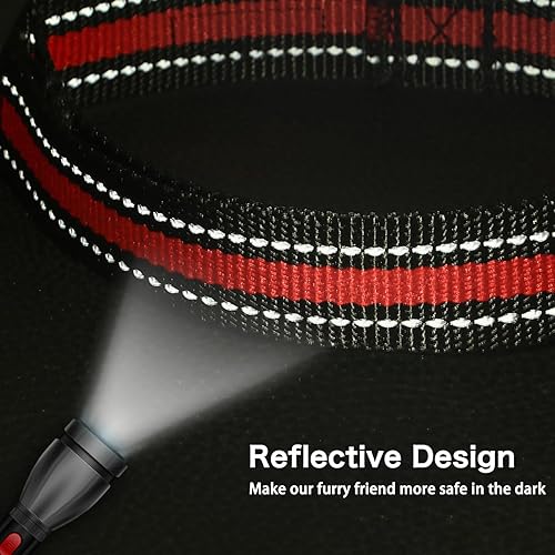 Miniatura 4 de ARING PET Collar reflectante para perro, collar de perro Airtag ajustable, collares de perro rojos de nailon ligero con soporte para Airtag