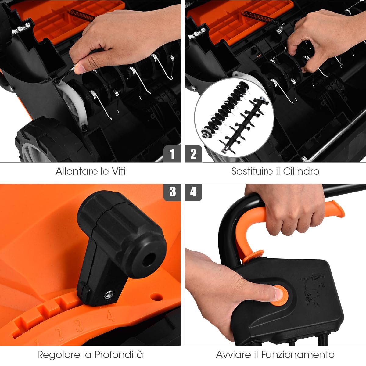 COSTWAY Scarificatore Elettrico 2-in-1 1500W 32cm con Sacco 30L