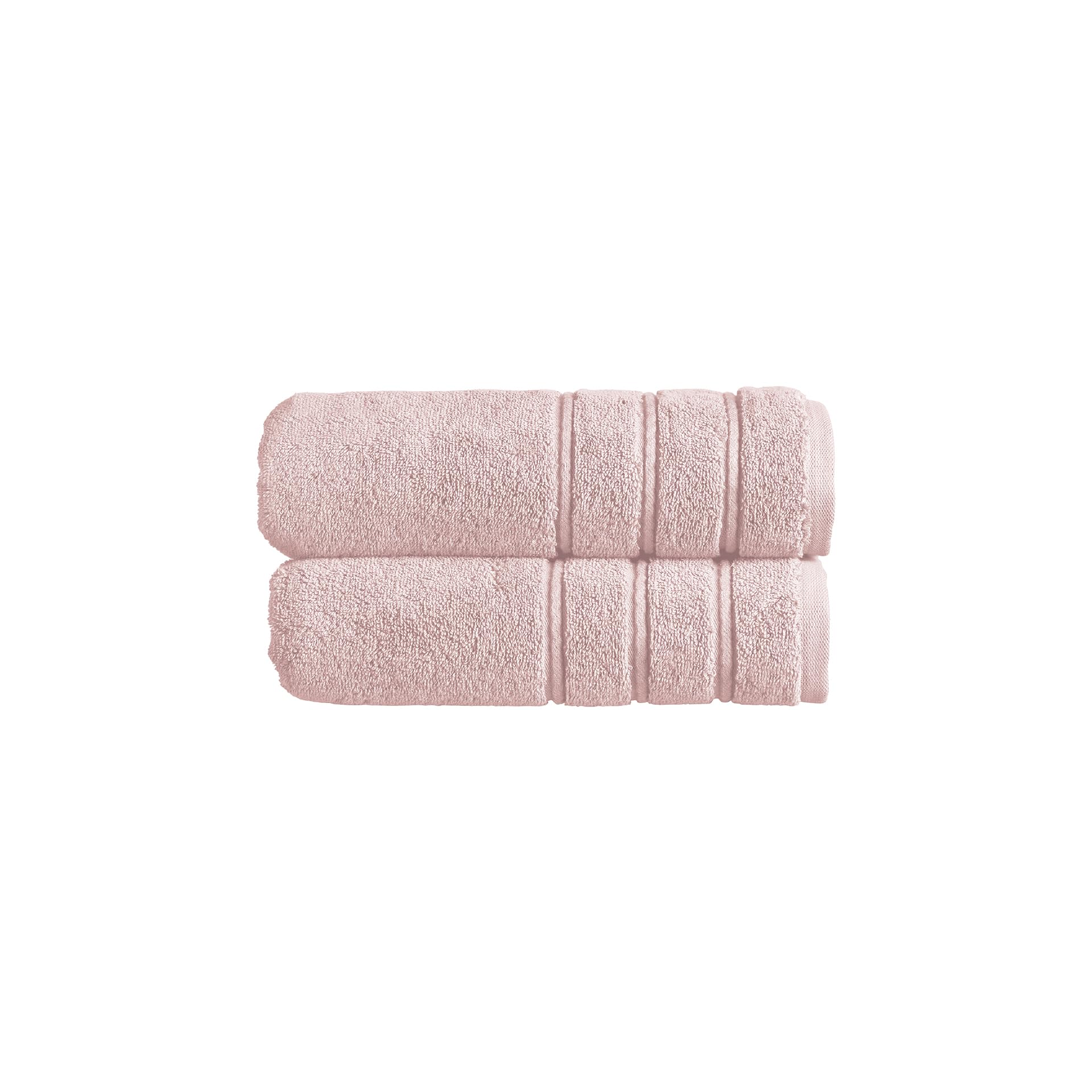 Christy Antalya Large Bath Towels | Set of 2 | 100% Turkish Cotton | 600GSM | Soft Plush Luxury Towel Set | 70cm x 125cm | Quick Dry | Pale Pink