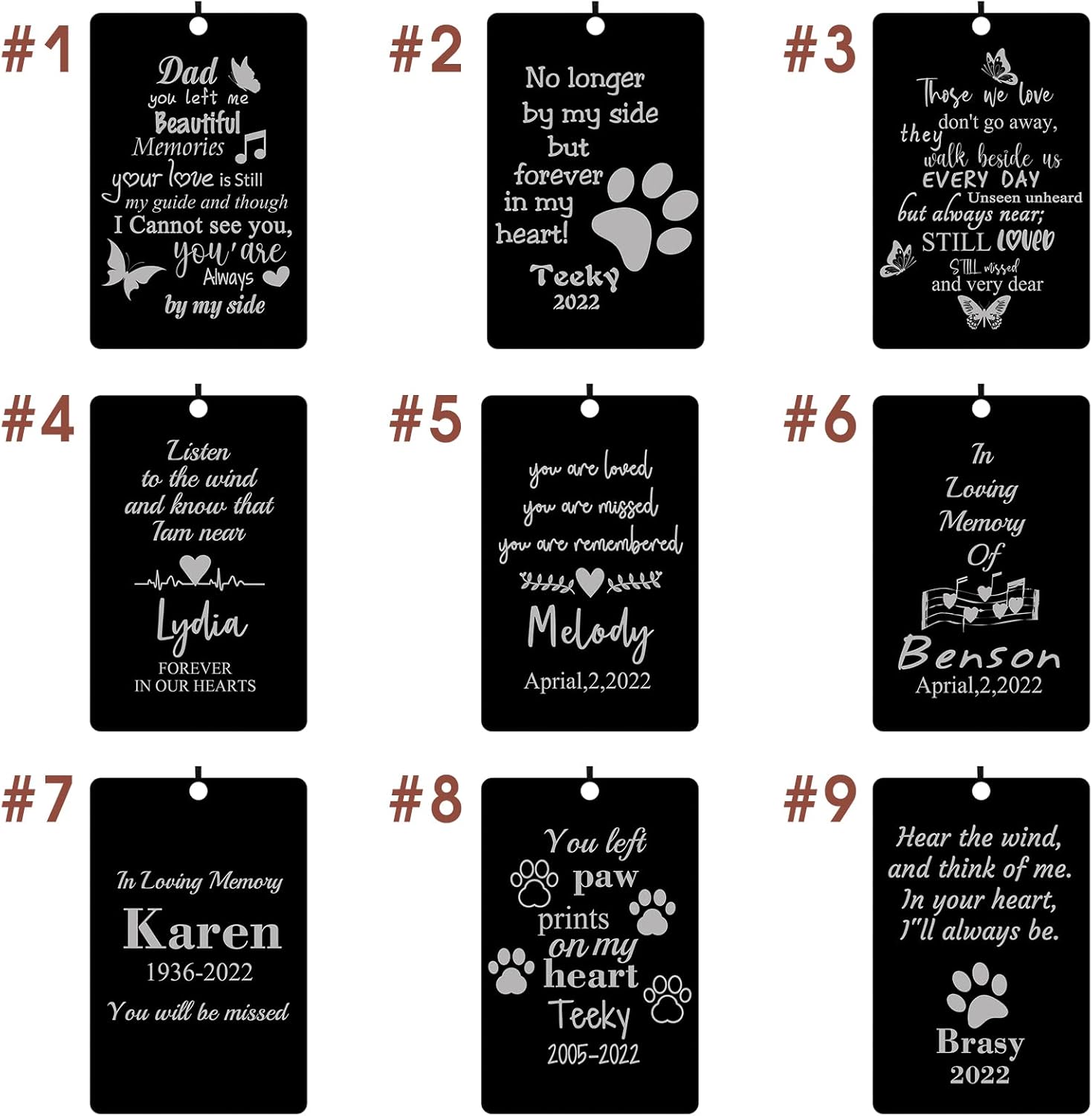 Memorial Wind Chimes Engraved Personalized Wind Chimes for Loss of Loved One,Sympathy Wind Chimes for Outside,Bereavement/Remembrancegifts for Loss of Mother Father