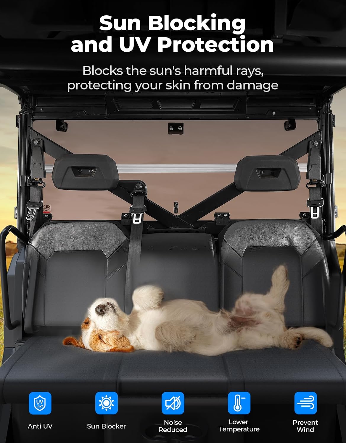 KEMIMOTO Foldable Tinted Rear Window, 2-IN-1 Vented Rear Windshield Compatible with Polaris Ranger XP 1000/Crew 2017-2026, Polaris Ranger 1000/Crew 2020-2026, Ranger XP 900/Crew 2013-2019