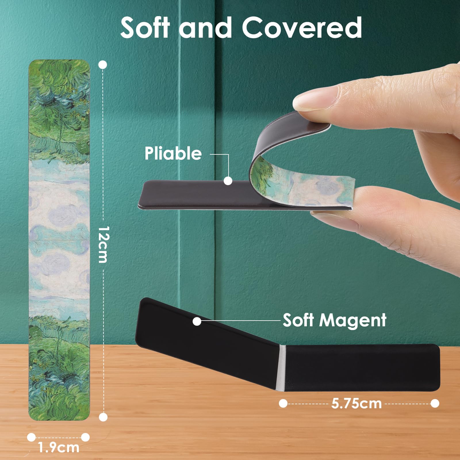 Simpeak 12 PCS Magnetic Bookmarks, 12 * 2cm Page Clips Magnetic Bookmarks, Claude Monet Van Gogh Art Painting Bookmarks - Image 3