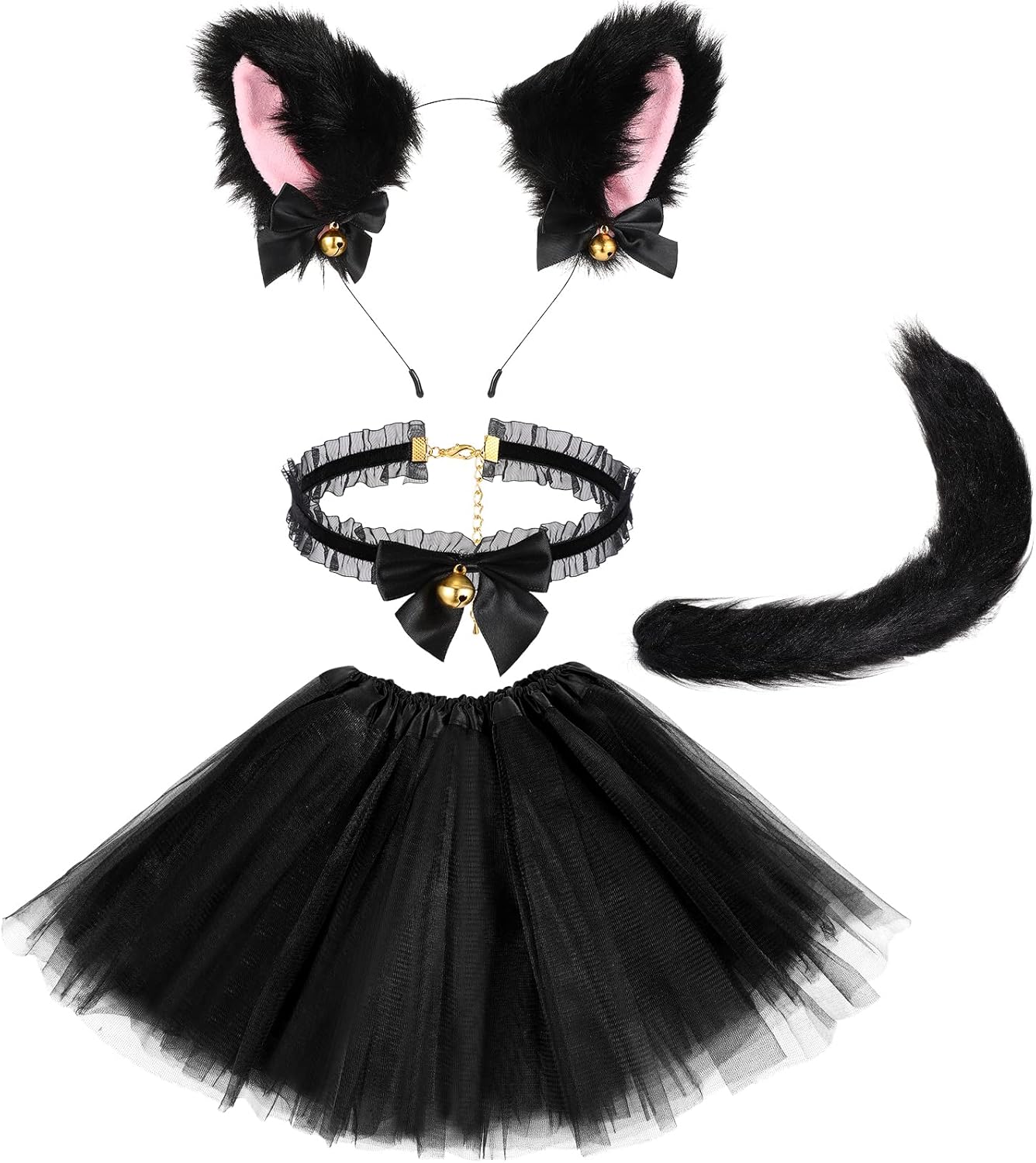 Girls Halloween Black Cat Costume Set with Faux Fur Uganda Ubuy