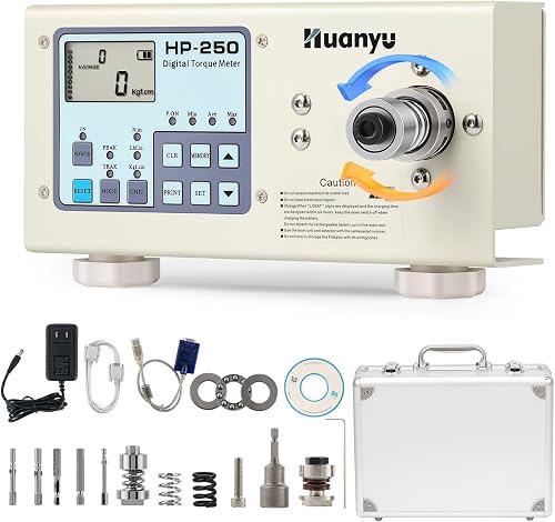 Huanyu Digital Torque Meter HP-250 Portable Torsion Meter Screw Driver Wrench Measure Tester Torque Gauge Testing Instrument Torsion Adapter Dynamometer