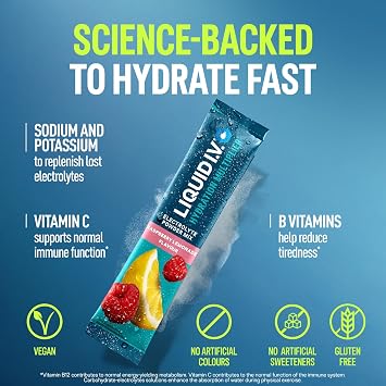 Liquid I.V. Hydration Multiplier Electrolyte Mix, Raspberry Lemonade, 16ct