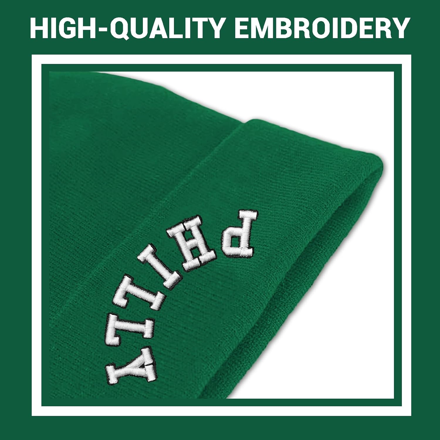 3D Embroidered Upside Down City Football Beanie Hat, Game Day Gifts for Men Women and Fans, Funny Sports Apparel - Image 4