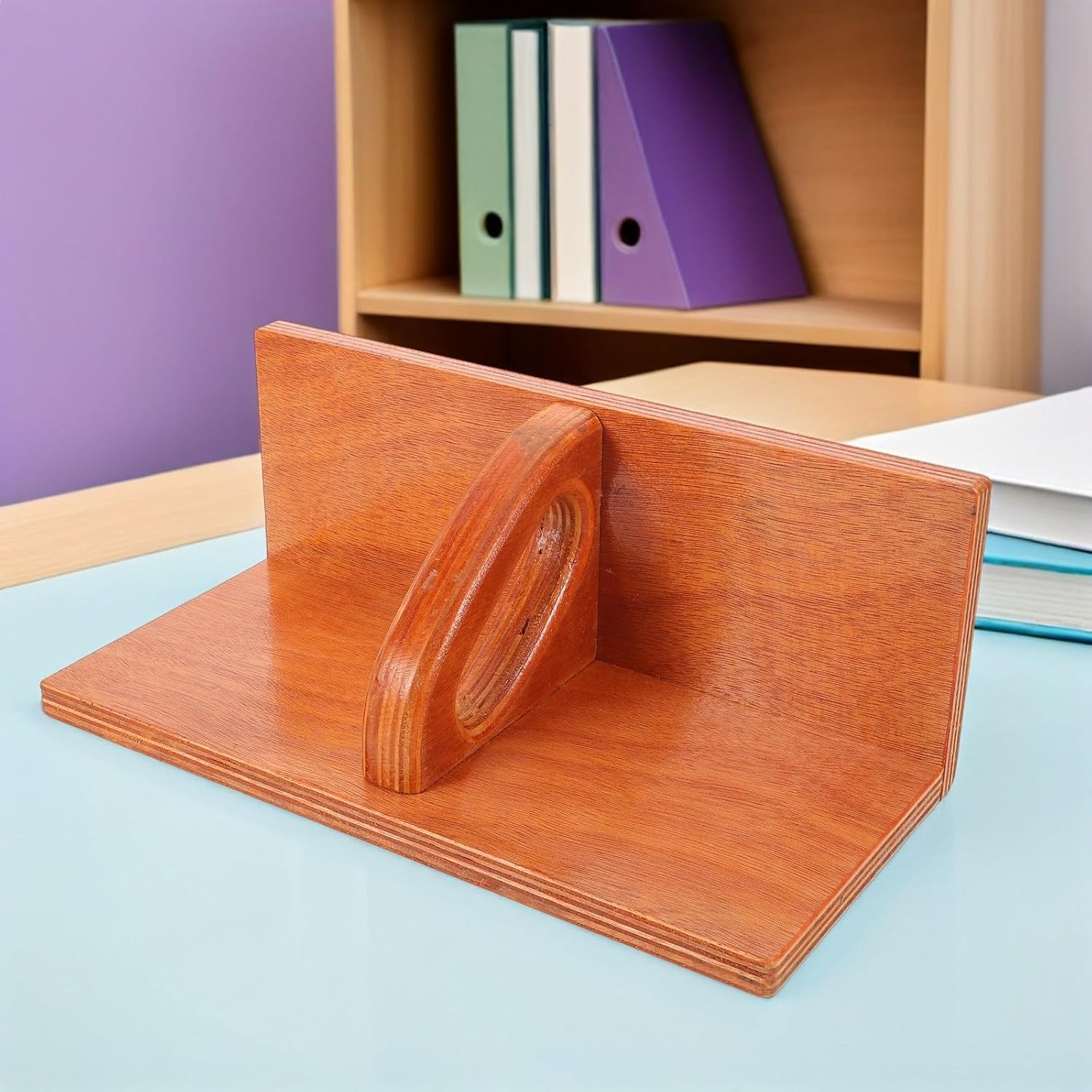 Wood Paper Trimmer Push Board with Ergonomic Grip for Manual Cutting