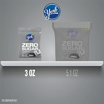YORK Zero Sugar Chocolate Peppermint Patties, Candy Bags, 3 oz (12 Count)