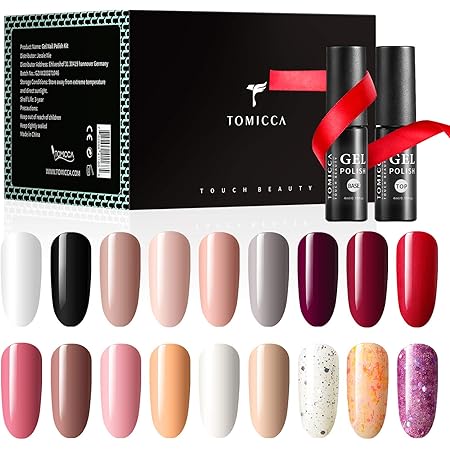 Amazon Tomicca ジェルネイル カラー 18色セット トップコートとベースコート付き 色持ち良い 初心者用カラージェルト Gp62 Tomicca ジェルネイル 通販