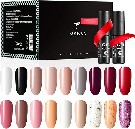 Amazon Tomicca ジェルネイル カラー 18色セット トップコートとベースコート付き 色持ち良い 初心者用カラージェルト Gp62 Tomicca ジェルネイル 通販