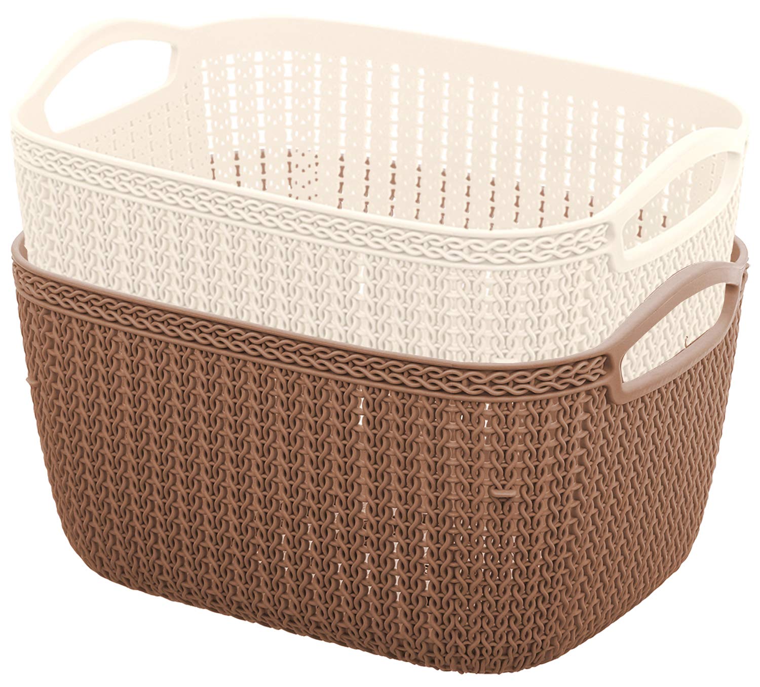 Kuber Industries Unbreakable Plastic 2 Pieces Multipurpose Medium Size Flexible Storage Baskets/Fruit Vegetable Bathroom Stationary Home Basket with Handles (Multicolour) -CTKTC039080 (B08491JQ72) Amazon Price History, Amazon Price Tracker