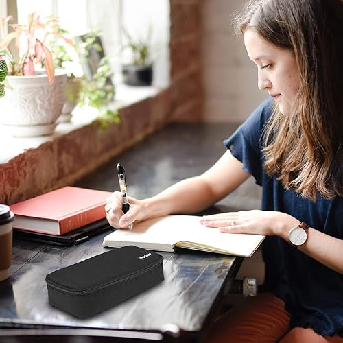 Miniatura 7 de ProCase Estuche para lápices, estuche para bolígrafos, bolsa de papelería para estudiantes de gran capacidad, organizador de escritorio con doble