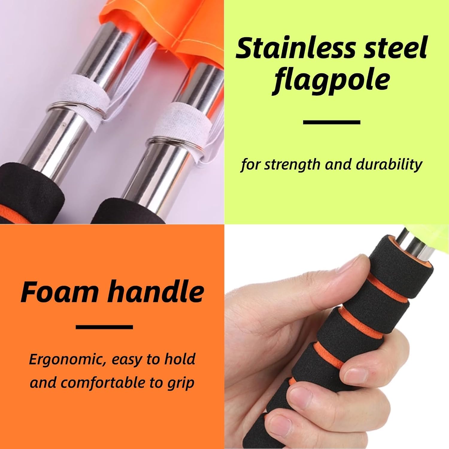 2PCS Soccer Ar Flag, Soccer Football Flags for Referees, Referee Linesman Flags with Storage Bag for Sports Match, Soccer, Football, Hockey Training, Soccer Accessories Linesman Flags - Image 3