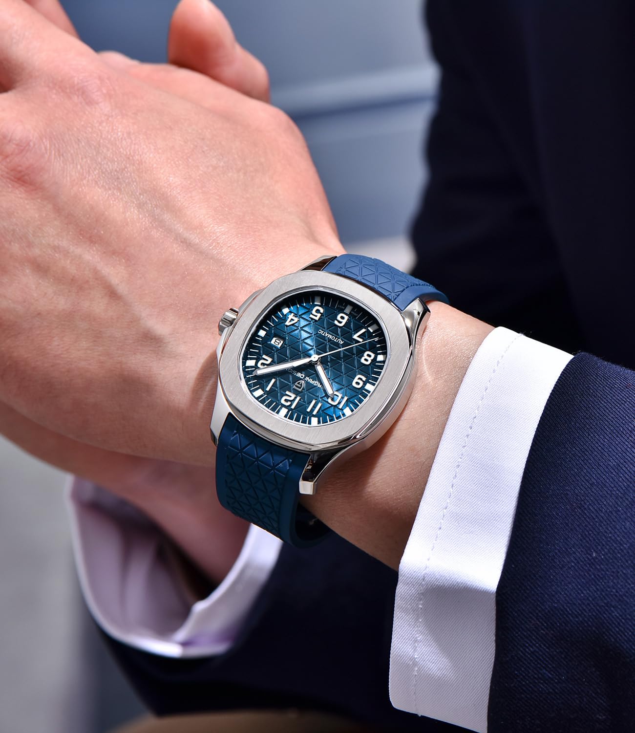 LACZ DENTON PD-YS031 Orologio Automatico da Uomo Miyota 8215 Movimento Meccanico 41mm Acciaio Inox Orologi Analogici da Polso per Uomo, Vetro Sintetico Zaffiro Quadrante, 100M Impermeabile