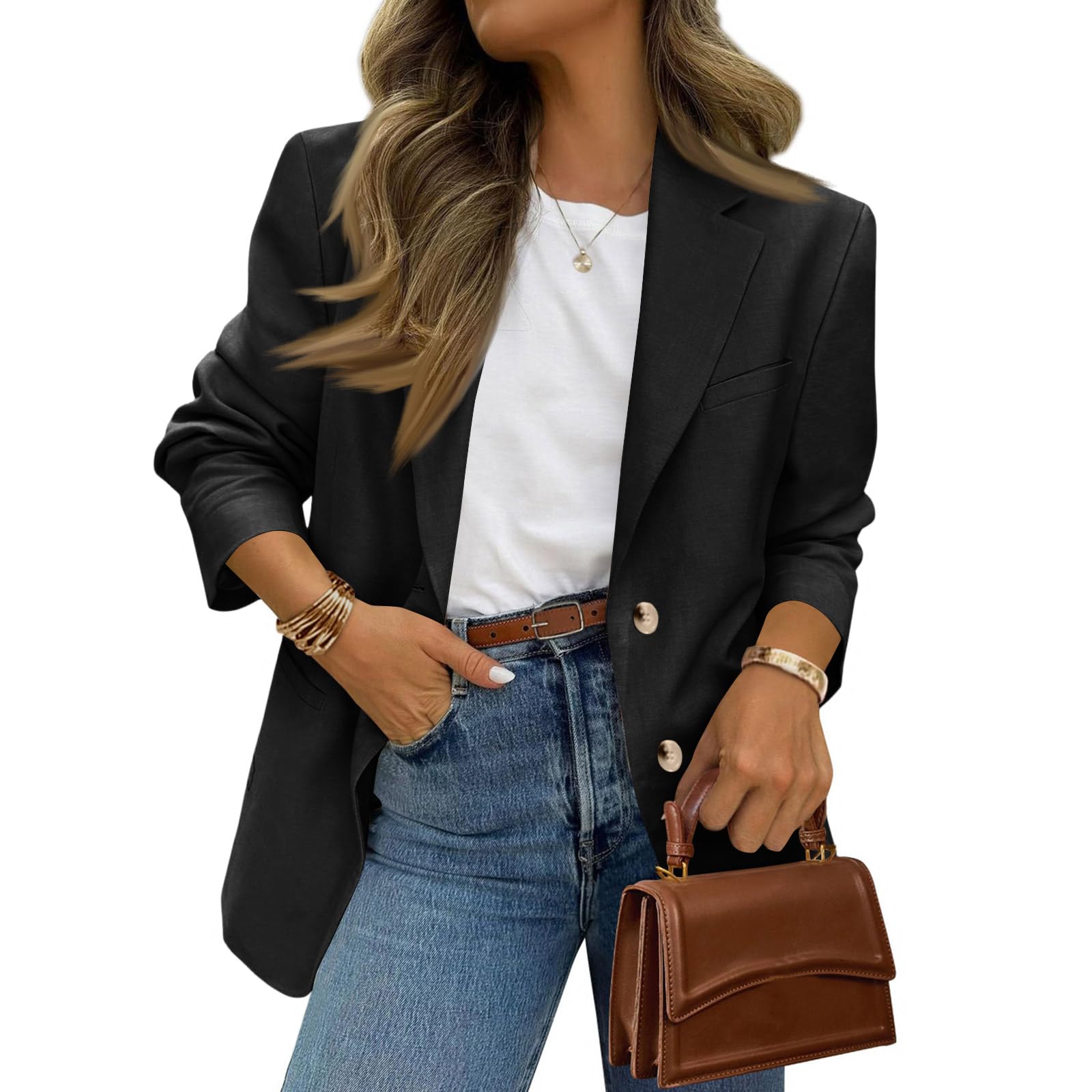 Blazer Damen Elegant Business Jacken Open Front Übergangsjacke Casual