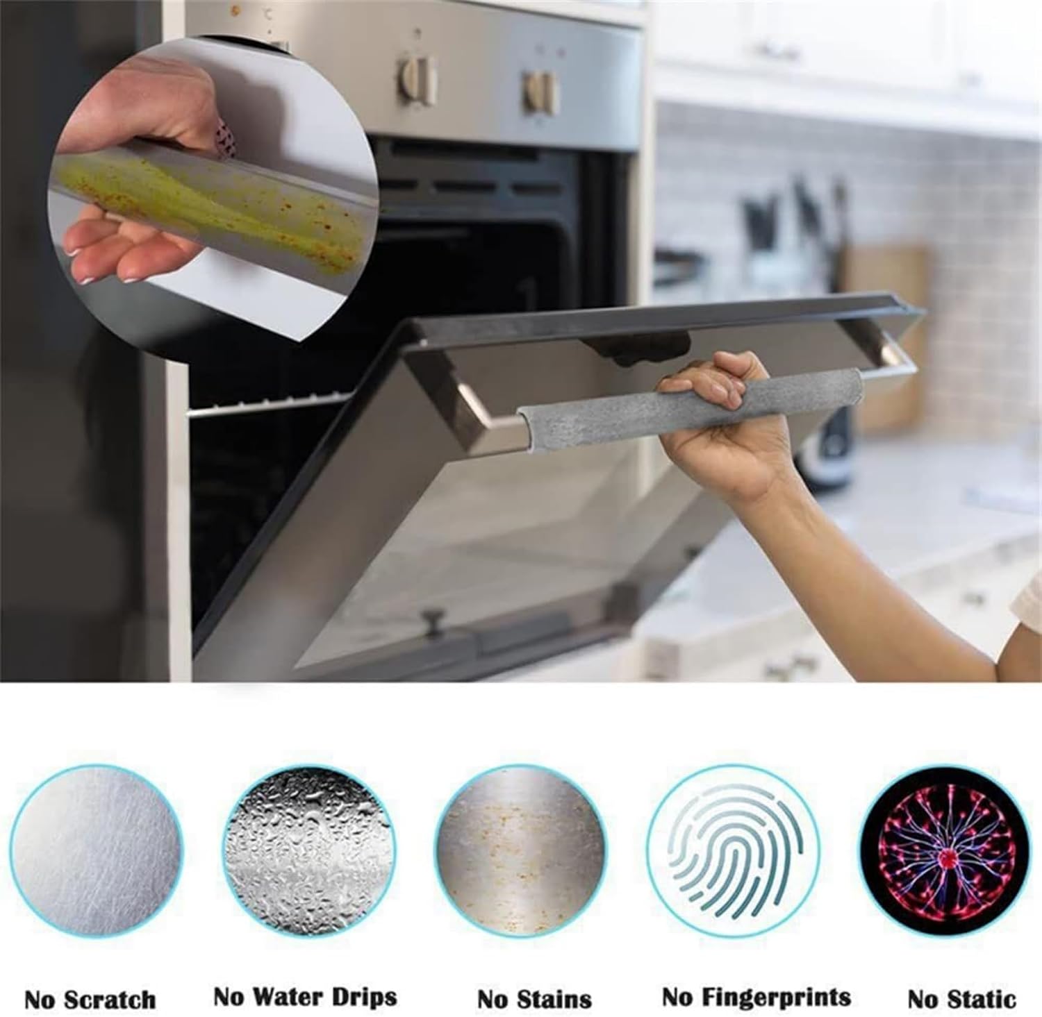 4 PCS 15.7 in Refrigerator Door Handle Covers Kitchen Appliance Decor Handles Anti-Skid Anti-Static Protector Fridge, Dishwasher Oven Keep Off Fingerprints,Food Stains （Grey）