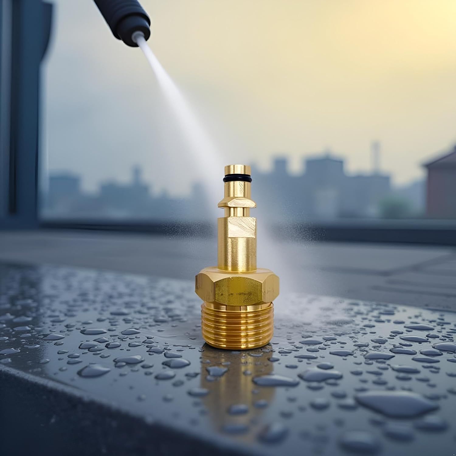 1Pc Gold M22 Adapter High Pressure Washer Hose Adapter Pressure Pipe Quick Connector Converter Fitting for K Series Pressure Washer， Pressure Replacement Parts and Accessories
