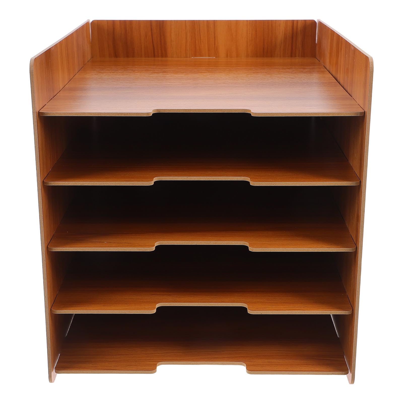 Organiseur de documents robuste multi-couches en bois pour ranger le bureau