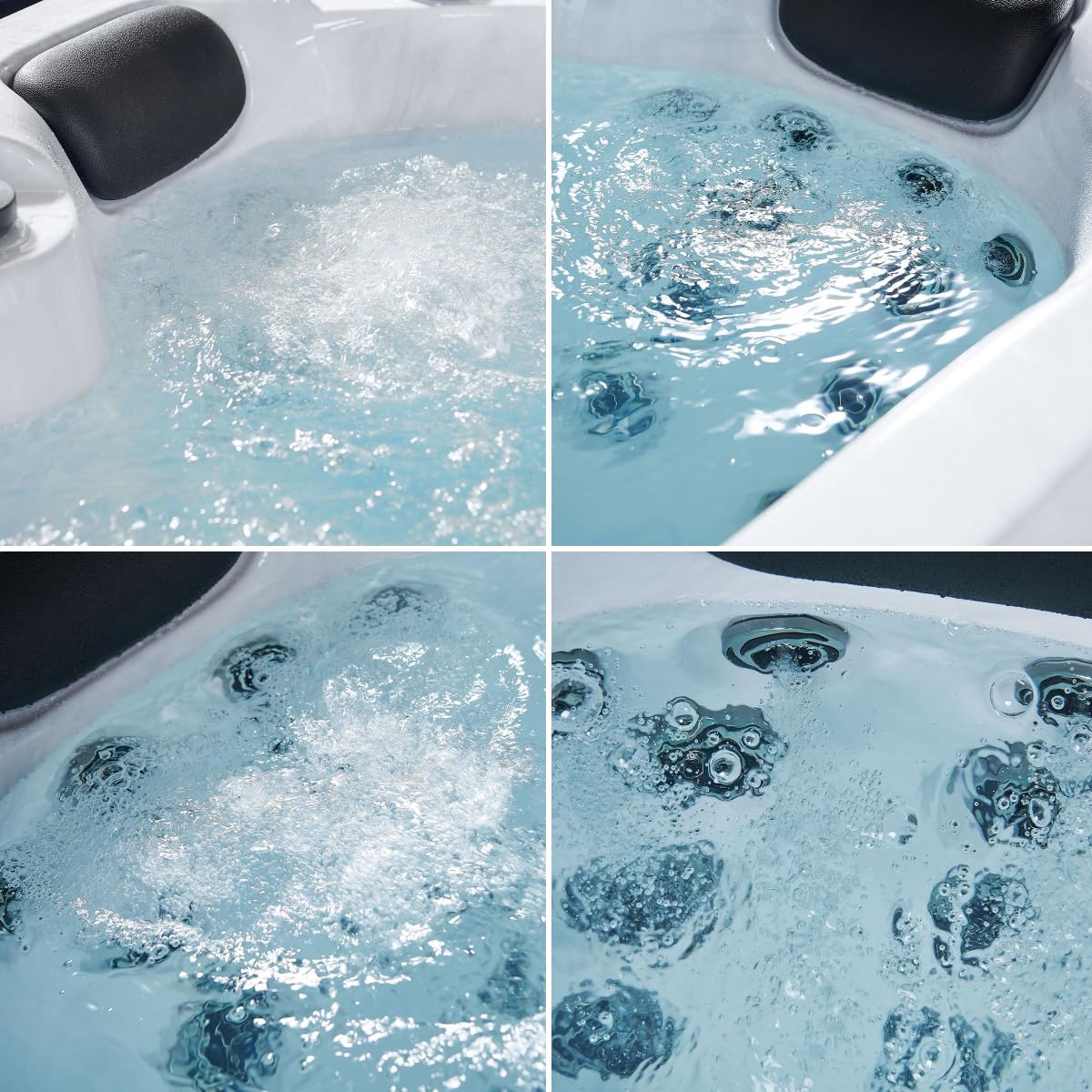 Luxus Outdoor Whirlpool Berlin (Weiß) – 210x160 cm – mit 31 Massagedüsen, Heizung, Ozon, LED – Hot Tub für 2–3 Personen – Winterfest – Garten & Terrasse