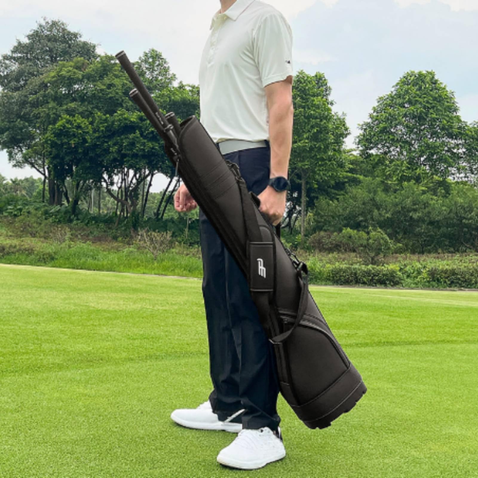 Bolsa Golf con Bolsillos Portátil, Negro