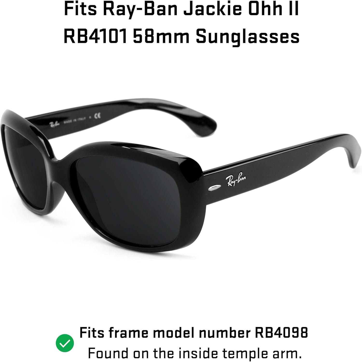 Revant Replacement Lenses for Ray-Ban Jackie Ohh RB4101 58mm